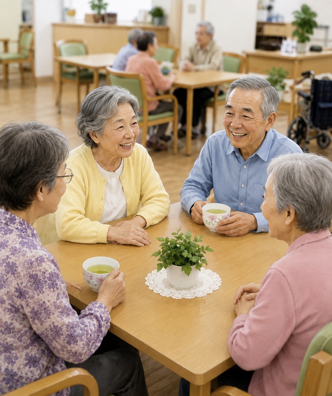 お茶を飲みながら談笑する利用イメージ